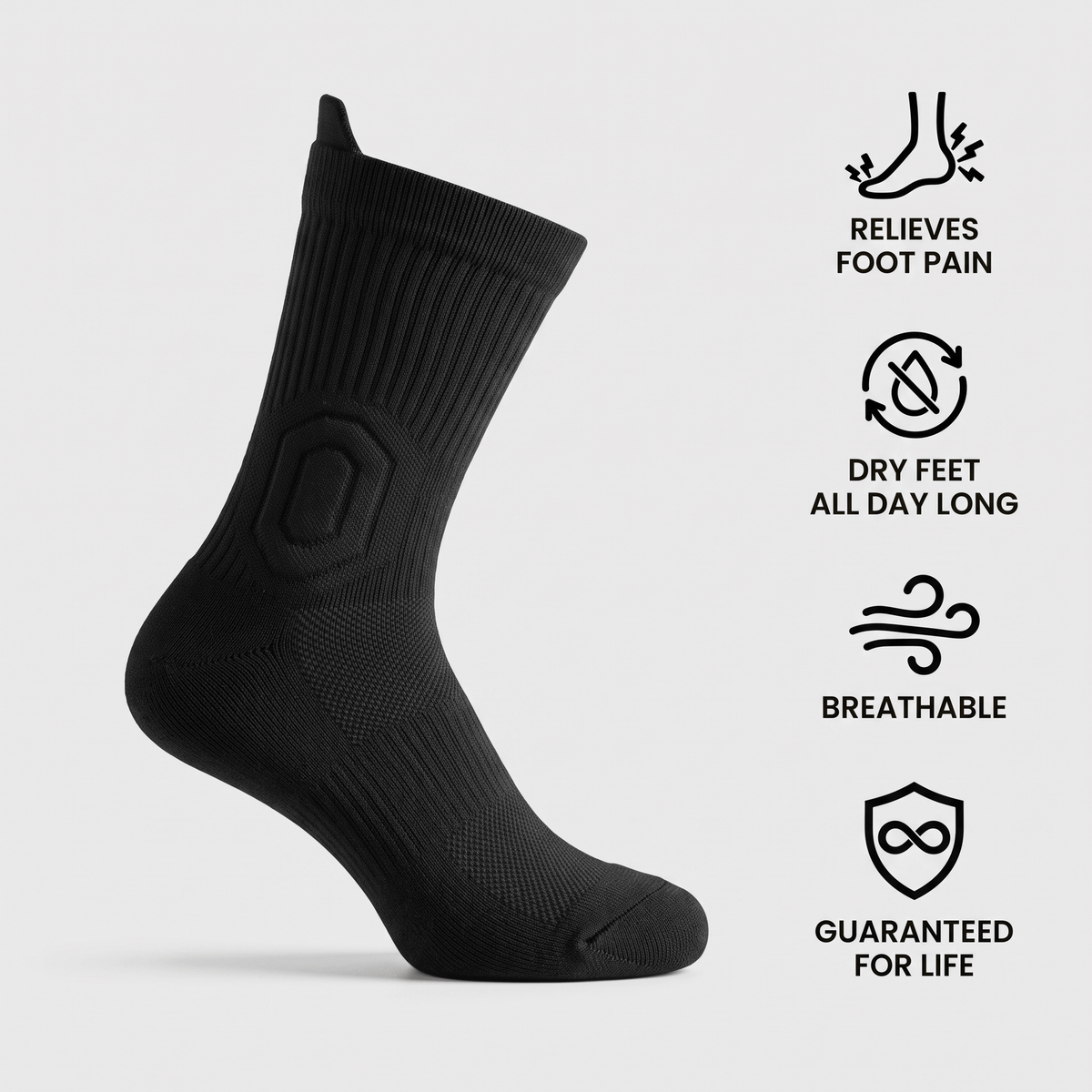 BRICK Bamboo Cushioned Work Socks: relieves foot pain, dry feet all day long, breathable, guaranteed for life